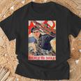 ソビエト・プロパガンダ オンワード・トゥ・ザ・ウェスト 第二次世界大戦 ヴィンテージポスター Tシャツ 高齢者への贈り物