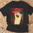 トイプードル 面白いtシャツ 犬 ムンクの叫び かわいい メンズ 子供 おもしろ 服 グッズ ネタ わんこ Tシャツ 高齢者への贈り物