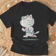 ネコ ねこ ランニング 子猫 ペット おもしろ 動物 ランナー イラスト Tシャツ 高齢者への贈り物