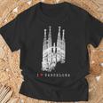 バルセロナ サグラダファミリア ヴィンテージ スパニッシュ I Love Barcelona Tシャツ 高齢者への贈り物