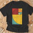 フィボナッチスパイラル幾何学アート Tシャツ 高齢者への贈り物