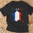 フランスの地図の中のフランス国旗tシャツ Tシャツ 高齢者への贈り物