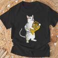 フレンチホルン音楽家オーケストラ音楽を奏でるクールな猫 Tシャツ 高齢者への贈り物