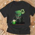 ブラックラボシャツ シャムロック アイリッシュドッグ 絵 聖パトリックス Tシャツ 高齢者への贈り物