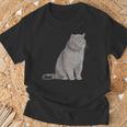 ブリティッシュショートヘアの猫 長袖tシャツ Tシャツ 高齢者への贈り物