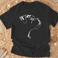 ボクサー ポートレート シルエット 犬 ドイツ ボクサー 犬 Tシャツ 高齢者への贈り物