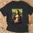 モナリザ と 猫 美術 教師 絵画 と 猫 恋人 Tシャツ 高齢者への贈り物