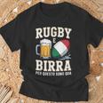 ラグビーとビール だからこそ私はここにいます イタリアのラグビーファン Tシャツ 高齢者への贈り物