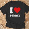 レッドハート I Love Pussy Tシャツ 高齢者への贈り物