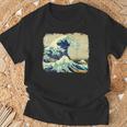 大波 北斎 名画 レトロ Tシャツ 高齢者への贈り物