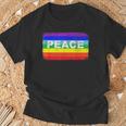 平和 シンボル 国旗 色 戦争反対 虹 Peace No Warintage Tシャツ 高齢者への贈り物