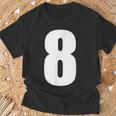 数字 8 数字 8 プレーン 白 数字 Tシャツ 高齢者への贈り物