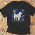 星月夜の犬 ヴァン・ゴッホ サモエド Tシャツ 高齢者への贈り物