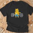 猫 デッドリフト パワーリフティング ウェイトリフティング 猫好き Tシャツ 高齢者への贈り物