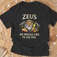 面白いゼウス・ミーム-古代ギリシャの神-ギリシャ神話 Tシャツ 高齢者への贈り物