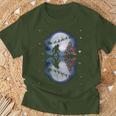 Bigfoot Christmas Santa Sleigh Reindeer T-Shirt Gifts for Old Men