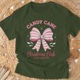 Pink Candy Cane Christmas Club Cute Coquette Bow Girl T-Shirt Gifts for Old Men