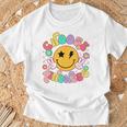 Cute Choose Kindness Groovy Smile Face Inspirational Be Kind T-Shirt Gifts for Old Men
