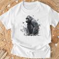 Gorilla Lover アートワーク 鳥 動物 モチーフ ゴリラ Tシャツ 高齢者への贈り物