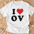 I Heart Ov Initials I Love OV First And Last Name O Tシャツ 高齢者への贈り物