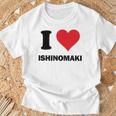 I Heart 石巻ジャパンラブ 日本のお土産品 Tシャツ 高齢者への贈り物