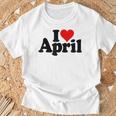 I Love Heart April Nameon A Tシャツ 高齢者への贈り物