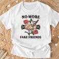 No More Fake Friends 伝統的なタトゥーインク オールドスクール エッジー Tシャツ 高齢者への贈り物