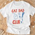 Sul Retro Cat Dad Club Life Is Better With Cats Festa Del Papà Maglietta Regalos para ancianos