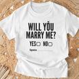 Will You Marry Me Wedding おもしろプロポーズ Tシャツ 高齢者への贈り物