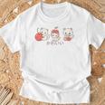 かわいい ねこ さくらんぼ カワイイ 日本風 キャット カートゥーン Tシャツ 高齢者への贈り物