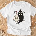 かわいい影モンスター コントラスト イラスト 長袖tシャツ Tシャツ 高齢者への贈り物
