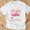 オンバック 90歳 1936年3月 花柄 90歳の誕生日 Tシャツ 高齢者への贈り物