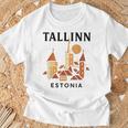 タリン エストニア 中世 旧市街 ヴィンテージ レトロ エストニア Tシャツ 高齢者への贈り物