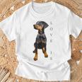 ドーベルマン シャツ ドーベルマン ピンシャー 犬 ママ お父さん 愛 ペット 子犬 Tシャツ 高齢者への贈り物