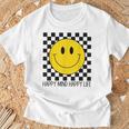 ハッピーマインド ハッピーライフ 70年代 スマイルチェック ハッピースマイルフェイス Tシャツ 高齢者への贈り物