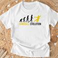 ハンドボール選手の進化ハンドボール Tシャツ 高齢者への贈り物