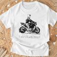 バイク オリジナル作品 タトゥーバイカーv650-Twin Cafe Tシャツ 高齢者への贈り物