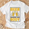 ビールがこの体を作る 面白いビール腹 Tシャツ 高齢者への贈り物