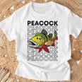 ピーコックバス 80 年代スタイルのモンスターフィッシュキーパー Tシャツ 高齢者への贈り物