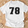 番号 78 ブラック スポーツファン ジャージ ナンバー Tシャツ 高齢者への贈り物
