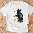 私は何をしたい黒猫カップ面白いグラフィック猫愛好家 Tシャツ 高齢者への贈り物