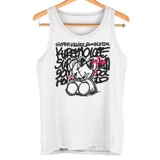 【クレイジー・オリー】Super Kawaii Zombie Idol 白 タンクトップ - Kawaiitshirt