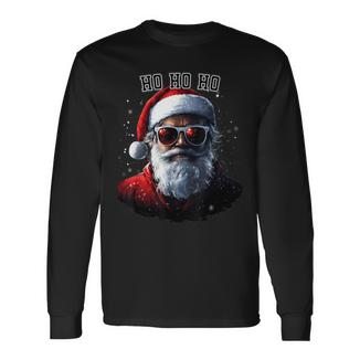 Sarkastischer Cooler Weihnachtsmann Mitonnenbrille Undchnee Weihnachten Langarmshirts - Seseable