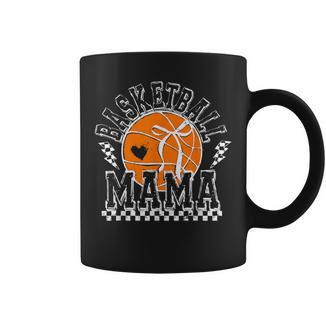 Basketball Mama Coquette Bow Game Day Sports Lover Mom Coffee Mug - Monsterry