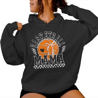 Basketball Mama Coquette Bow Game Day Sports Lover Mom Women Hoodie - Monsterry