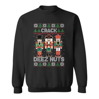 Crack Deez Nuts Ugly Sweater Christmas Sweatshirt | Mazezy