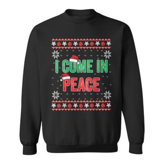 I Come In Peace I'm Peace Matching Ugly Christmas Sweater Sweatshirt - Thegiftio