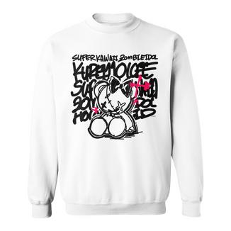 【クレイジー・オリー】Super Kawaii Zombie Idol 白 スウェットシャツ - Kawaiitshirt