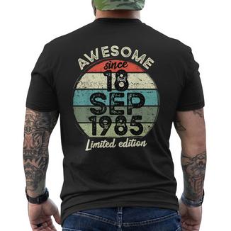 18Eptembre 1985 40E Anniversaire 40 Ans 2025 Anniversaire T-shirt imprimé au dos - Cadeauxyz