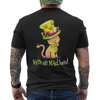 Alice Wonderland Chapelier Fou Pour Amoureux Des Chats T-shirt imprimé au dos - Cadeauxyz